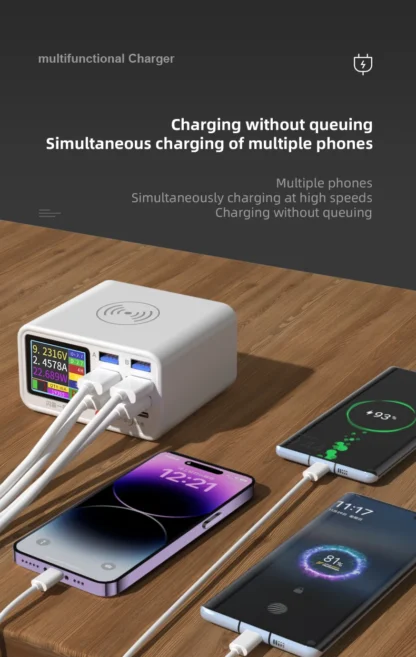 Multi functional 8-port USB Wireless Fast Charging Station Visual Current Detection Charger For Mobile Phone iPad Flash Charging - Image 20