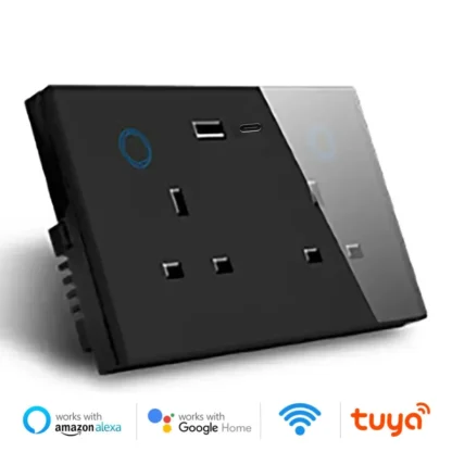 Shawader WIFI Smart Tuya USB Type-C PD 20W Wall Socket UK Plug Outlet Power Monitoring Touch Switch Remote by Alexa Google Home - Image 11