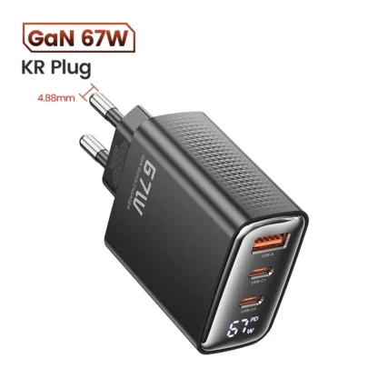 Toocki 67W GaN USB Type C Charger Digital Display 65W 45W PPS PD QC4.0 Quick Charge For Macbook Laptop IPAD Tablet iPhone 15 14 - Image 11