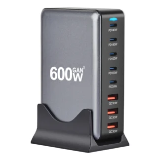600W GaN Charger PD3.1 USB C Fast Desktop 8-port Type C PD Charger Fast Charge 3.0 USB Fast Charger for iPhone16 15 Samsung