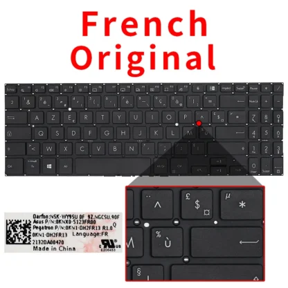 US UK Russian Keyboard For ASUS ExpertBook B1 B1500 B1500C P1450 P1450CBA BW450 PX555C B1500CEA 0KNX0-5622LA00 5123UI00 - Image 9