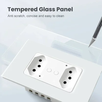 Melery Brazil WiFi Smart Life Wall Socket USB Tuya Electrical Plug Outlet PC/Glass Panel Whole House by Alexa Google Home - Image 3