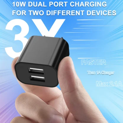 1/5Pcs Black Dual USB Power Adapter AU Plug Wall Plug 5V Charger 2-Port Aus USB Plug 5V/2.1A Adapter For iPhone Pad For Samsung, - Image 3