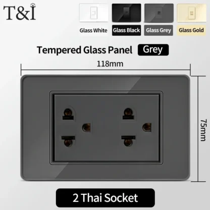 American Thai Standard 118*75mm USB Type-C 20W Fast Charging Power Outlet Smart 3A Socket Wall Light Switch Office Home Use 110V - Image 15