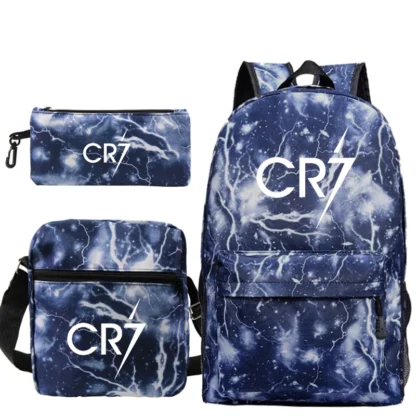 Football Ronaldo CR7 Backpack 3pcs/set School Bags for Girls Boy Laptop Travel Knapsack Women Rucksack Shoulder Bags Pen Case - Image 16