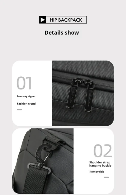 Gym Travel Bag, Large Capacity Dry Wet Separation Sports Training Bag, Multifunctional Business Travel Backpack - Image 11