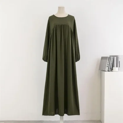 Spirng Autumn Full Sleeve Casual Plus Size Dress Women Loose Maxi Dresses Female Oversize Long Dresses Vestidoes Fit 120KG - Image 3