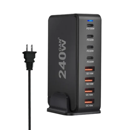240W Desktop GaN Charger 8-port USB Type C PD Charger Fast Charge 3.0 USB Type C Fast Charger Mobile USB Charger - Image 13