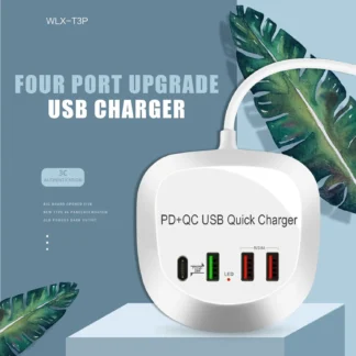 QC3.0 USB Charger With LCD Display 4 Ports Desktop Mobile Phone Charger Smart Fast Charging for Smart Phones Tablet PC