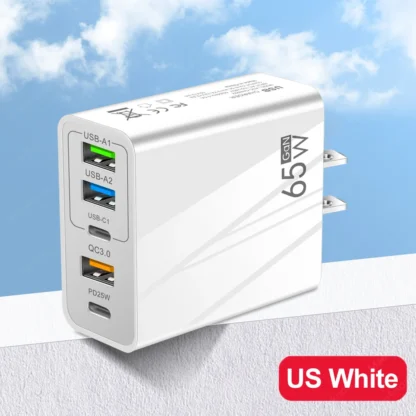65W GaN USB Fast Charger Multi Ports Type C Quick Charge Wall Charger For iPhone 15 Samsung Xiaomi USB PD Phone Charger Adapter - Image 7