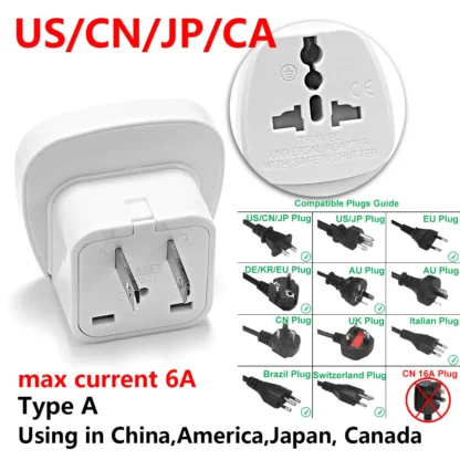 UK CN Japan JP US Brazil Plug Adapter Europe EU To US American Chinese Japan Travel Adapter Electrical Plug Power Sockets Outlet - Image 13