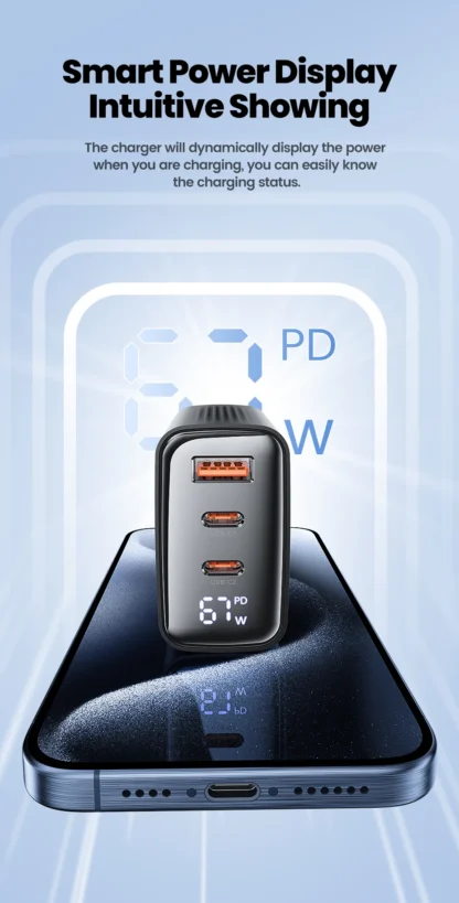 Toocki 67W GaN USB Type C Charger Digital Display 65W 45W PPS PD QC4.0 Quick Charge For Macbook Laptop IPAD Tablet iPhone 15 14 - Image 23