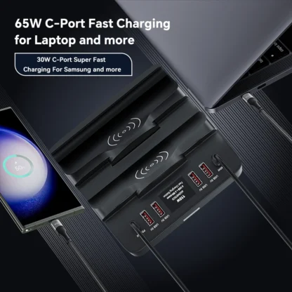 110W USB C Fast Wireless Charger QC3.0 PD PPS Type C Fast Charging Station Quick Charger for IPhone 13 / 14 Pro Max IPad HuaWei - Image 4