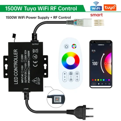 Tuya WiFi RGB Dimmer 220V 750W 1500W EU/AU/UK Power Plug RF Remote Controller for SMD2835/5050 4Pin LED Neon Strip Light - Image 24