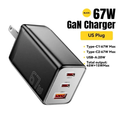 Essager 67W GaN USB Type C Charger For Laptop 45W 25W PD QC 3.0 Fast Charge For Macbook Xiaomi Samsung Iphone14 13 Phone Chagers - Image 14