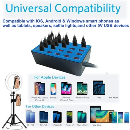 The 10-port 20-port usb charger is lightweight and designed to charge smartphones, tablets and other usb devices - Image 18