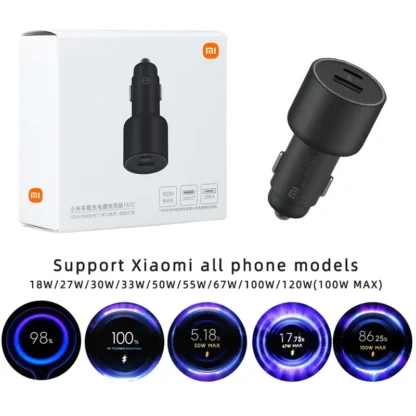 Xiaomi Car Charger 100W 90W 67W USB A Type C Dual Port Fast Charging Adapter Quick Charge Mi 15 14 13 13t 12 Pro 11 Redmi Poco - Image 5