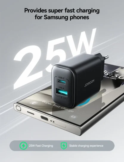 JOYROOM PD 25W USB Charger Type C Fast Charging Adapter USB-A+USC-C Portable Travel Wall Charger For iphone 16 15 14 Samsung - Image 7