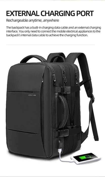 HK Business Backpack for Men Waterproof Anti-Theft 15.6” Laptop Backpack Casual Large Capacity Expandable Travel Bag Short Trip - Image 19