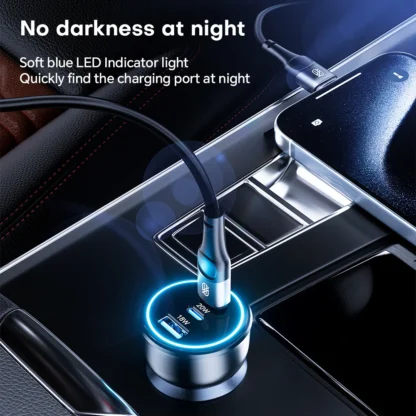 138W Car Charger USB Type C Dual Port USB Phone Fast Charger PD Fast Charging for IPhone 14 Samsung Xiaomi  IPad Laptops Tablets - Image 6