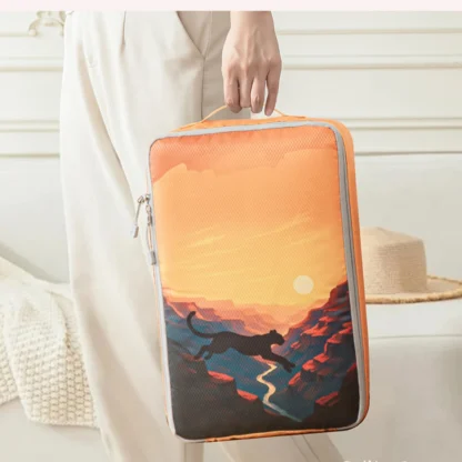 5pcs tropical printed compressed lightweight travel clothing storage bag suit, space-saving travel necessities accessories - Image 15