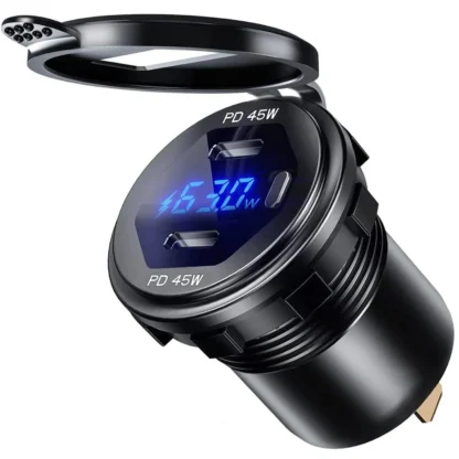 90W Quick Charge Car Charger PD Port Fast Charging Switch ON/OFF Phone Charger LED Display Power Adapter 12V 24V for Car Boat RV - Image 13