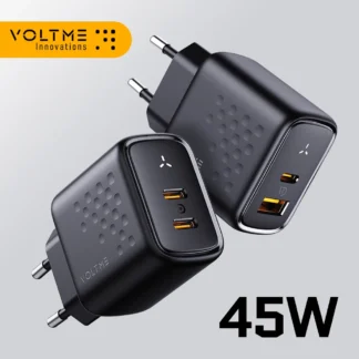 VOLTME Fast Charging USB Type C Charger 45W Dual PD Charger Wall Adapter For iPhone 15 Xiaomi Samsung Cellphones Accessories