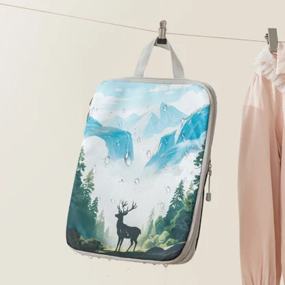 5pcs tropical printed compressed lightweight travel clothing storage bag suit, space-saving travel necessities accessories - Image 12