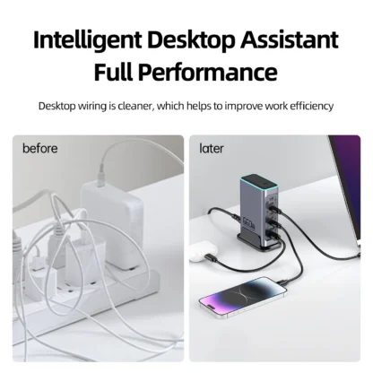 660W GaN Charger USB C Fast Desktop 8-port USB Type C PD Charger Fast Charge 3.0 USB Type C Fast Charger for iPhone16 15 Samsung - Image 5