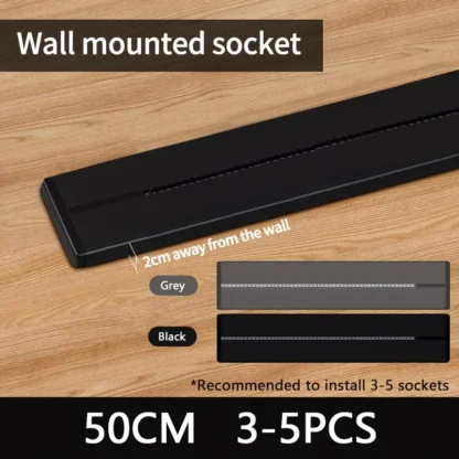 50cm Rail Socket,UK/EU/US/UN Standard Adapter Plug,Home Kitchen/Meeting Wall Mounted/Embedded Track Power Outlet with USB+Type-c - Image 11