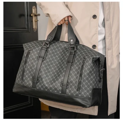 Xiao.P 2024 New Large Capacity Plaid Travel Bag Korean Version Men's Bag Casual Fashion Shoulder Bag Crossbody Bag Big - Image 11