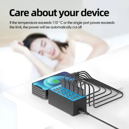 USB Charging Station 150W 30-Port Multi Device Charger Fast Charging Station for Multiple Devices Phone Watch Pad Speakers - Image 2