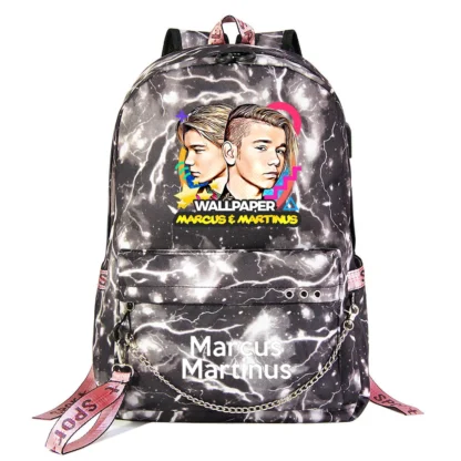Marcus and Martinus Boys Girls School Bags Teenager USB Charging Chain Travel Backpack Student College Bookbag Mochila - Image 5