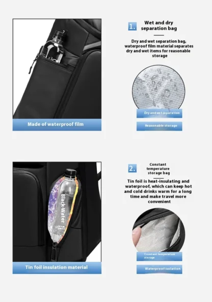 New large capacity backpack for sports travel, dry and wet separation, lightweight multi pocket backpack for business trips, com - Image 19