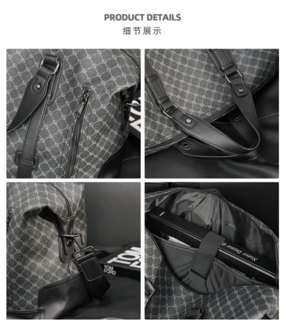 Xiao.P 2024 New Large Capacity Plaid Travel Bag Korean Version Men's Bag Casual Fashion Shoulder Bag Crossbody Bag Big - Image 20