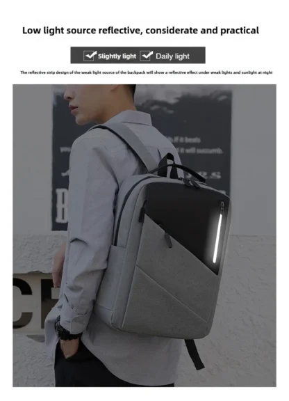 Mens Business Backpack Waterproof Laptop Bag Large Capacity Stylish Anti Theft Daypack for Work Office College Travel - Image 10