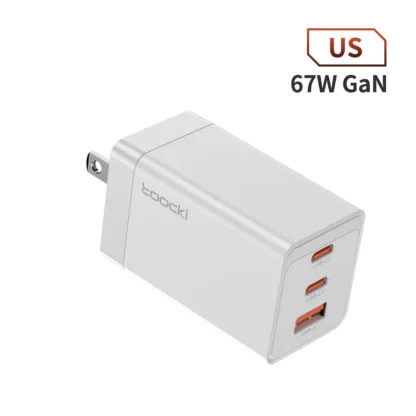 Toocki GaN 67W USB C Charger 3 Ports QC Fast Charging Wall Adapter Type C Charger UK/US Plug for iPhone 15 Samsung Huawei OPPO - Image 9