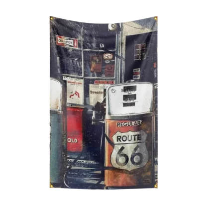 3X5Ft U.S. Route 66 Motorcycle Flag Polyester Digital Printing Car Banner For Decor - Image 4