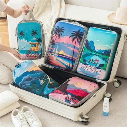 5Pcs/Set Travel Organizer Set Zipper Storage Bag Large Capacity Bag Compressible Underwear Suitcase Luggage Packing Cubes - Image 32