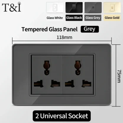 American Thai Standard 118*75mm USB Type-C 20W Fast Charging Power Outlet Smart 3A Socket Wall Light Switch Office Home Use 110V - Image 30