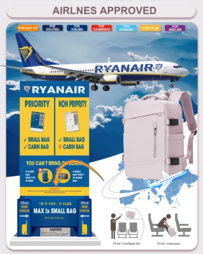 Women's Backpack Travel Suitcase Cabin Bag Aircraft Ryanair 40x20x25 Airplane Travel Bag Men Laotop Backpack Wizzair Carry On - Image 13