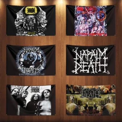 90x150cm Vintage N-Napalm-Deaths Band Flag Polyester Digital Printing Retro  Banner For Decor