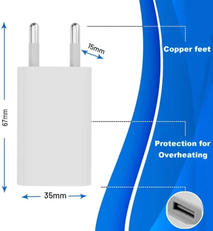 1/5/10pcs Plugs USB Wall Adapter Charger 5W Slim Charging Plug Power Supply 5V 1A Power Plug Adapter Socket Adapter for iPhone - Image 13