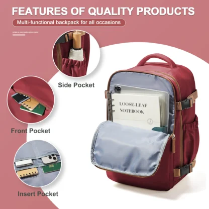 Travel Backpack Cabin Bag 40x30x20 Wizzair Carry-Ons, Aeroplane Men Women 15.6 inch Laptop Backpack, Waterproof Casual Bussiness - Image 2