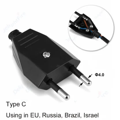 EU Plug Adapter Male Female Replacement Rewireable Schuko Electeical Socket Converter Adaptor Cord Connector Detachable Plug - Image 7