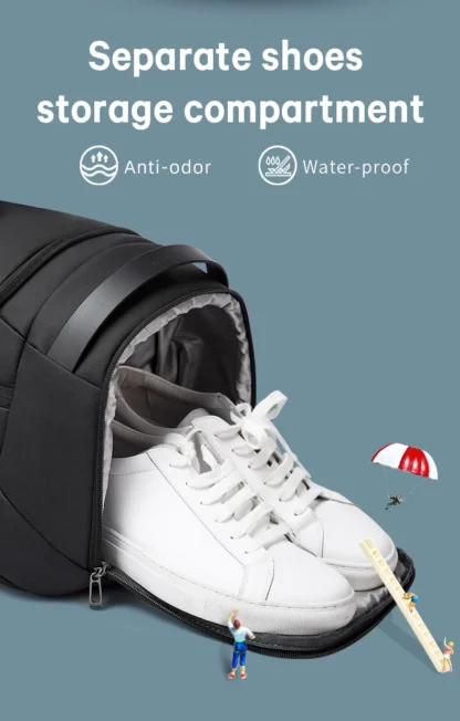 BANGE Sports Waterproof Duffel Bags With Shoe Compartment 21 Inch Gym Bag For Men With Wet and Dry Compartment Travel Bags Gym - Image 11