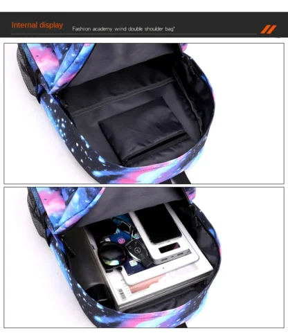 Ronaldo print student schoolbag 3-piece set youth backpack pencil case shoulder bag set - Image 45
