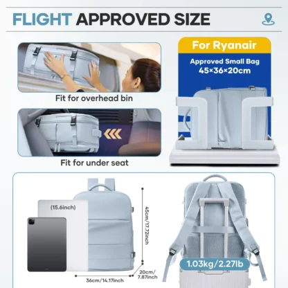 Easyjet Cabin Bag 45x36x20 Backpack Cabin Men Laptop Backpack Under Seat Travel Backpack School Storage Laptop Bag Multipurpose - Image 2