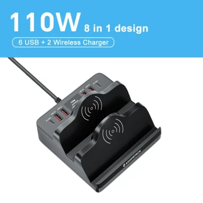 110W USB C Fast Wireless Charger QC3.0 PD PPS Type C Fast Charging Station Quick Charger for IPhone 13 / 14 Pro Max IPad HuaWei - Image 7