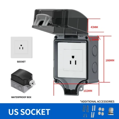 EU/TH/UK/UN/US Outdoor Power Socket Industrial Grade Waterproof IP66 Plastic Junction Box Panel Wall Mount Connector - Image 14